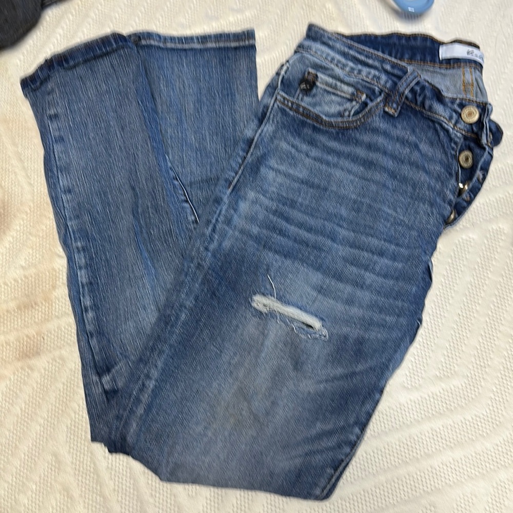 Kancan distressed straight leg